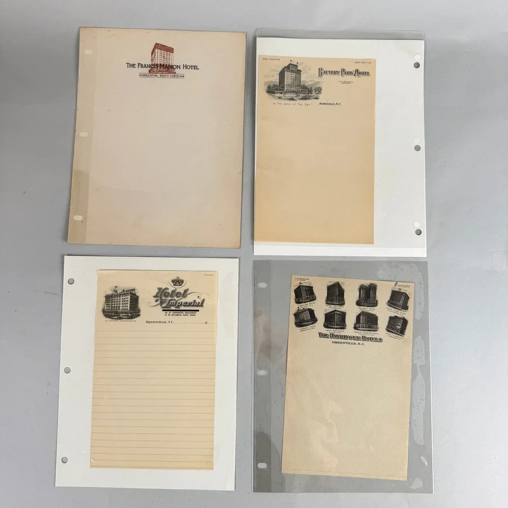 Antique Southern Hotel Letterhead Barringer Imperial Battery Park Francis c1919